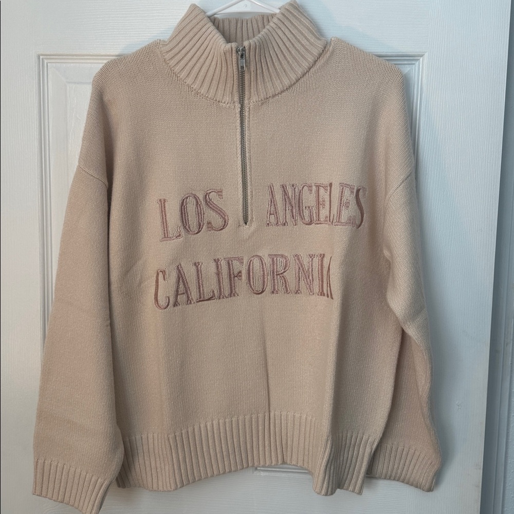 NWOT Pink Lily Cream Knit Sweater